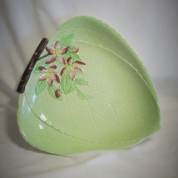 Vintage Carlton Ware Apple Blossom Salad Ware Serving Dish 1960s Leaf Shape J483 - Picture 2 of 8